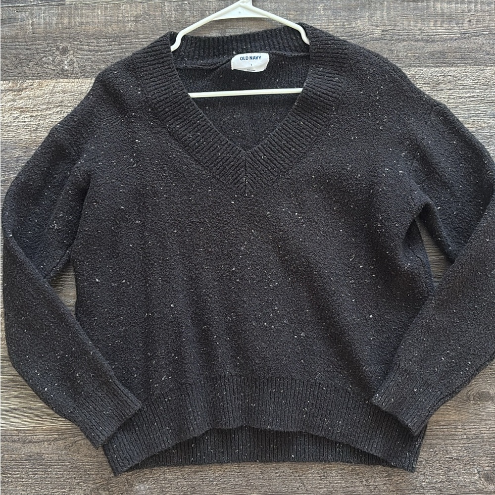Old Navy Women's Charcoal V-Neck Sweater
